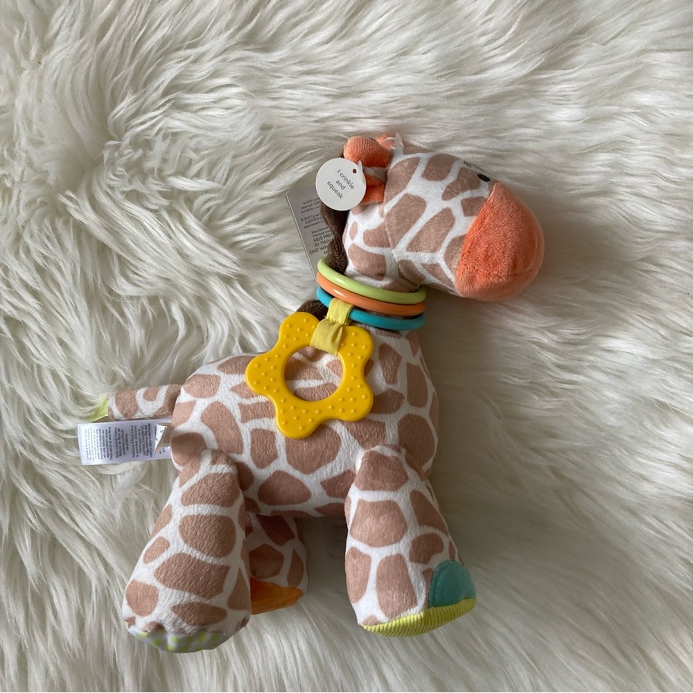 Carter’s NWT Plush Giraffe Squeak Crinkle Baby Toy